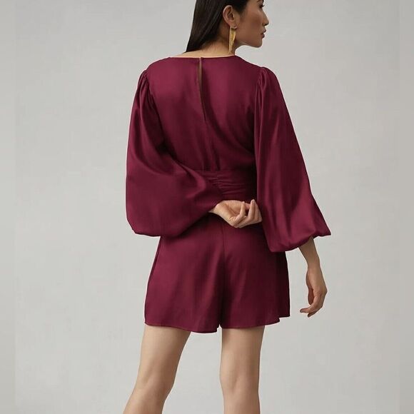 FARM Rio Anthropologie Beaded Bell Sleeve Romper NWT - Picture 3 of 13